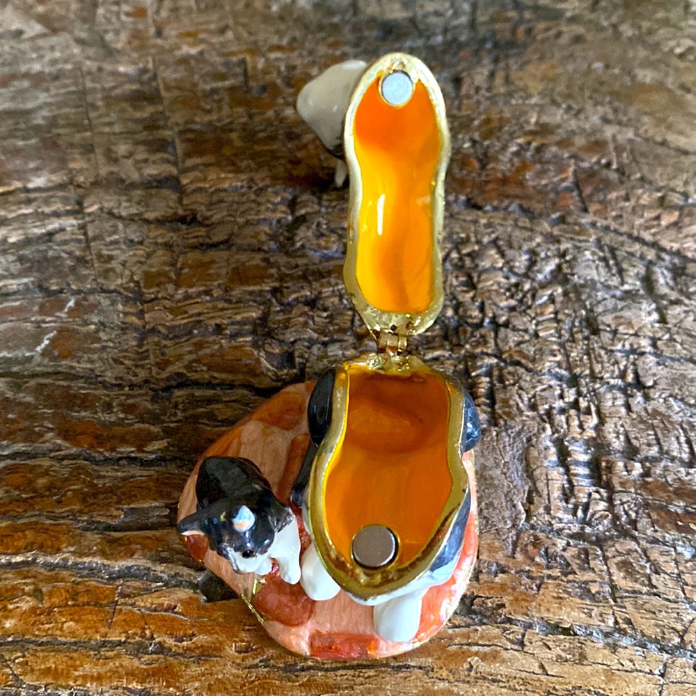 🐾Vintage🐾Cat & Kitten🐈⬛Enameled Hinged Box - Picture 10 of 11
